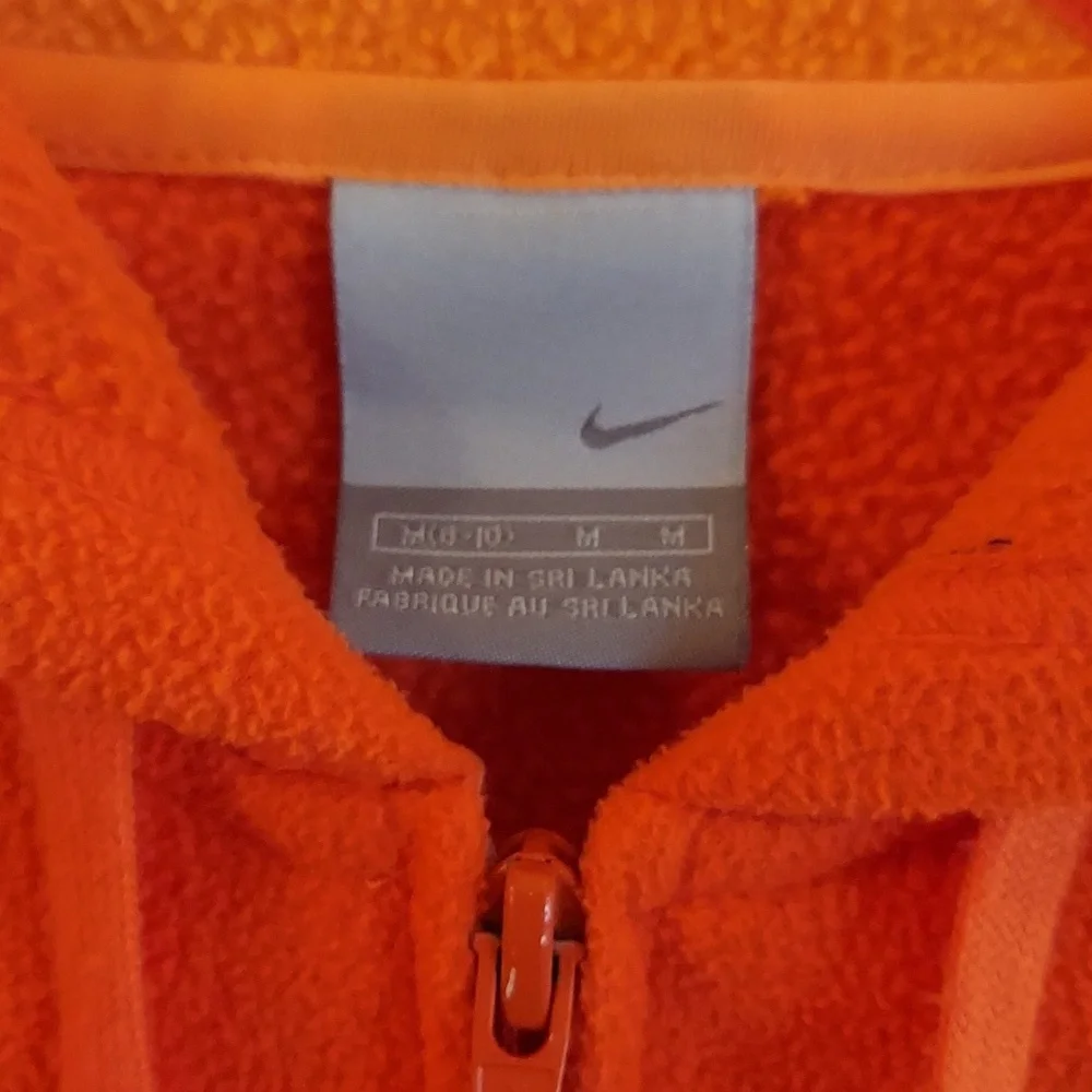 Y2k NIKE Full-zip Fleece Hoodie Jacket Women's Medium Orange
